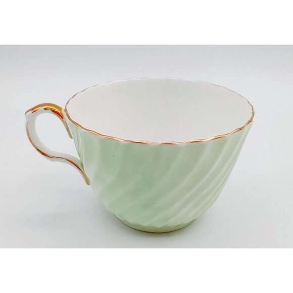 Aynsley Green Swirl Bone China Afternoon Tea in Pale Spring Green with Floral - Picture 9 of 12